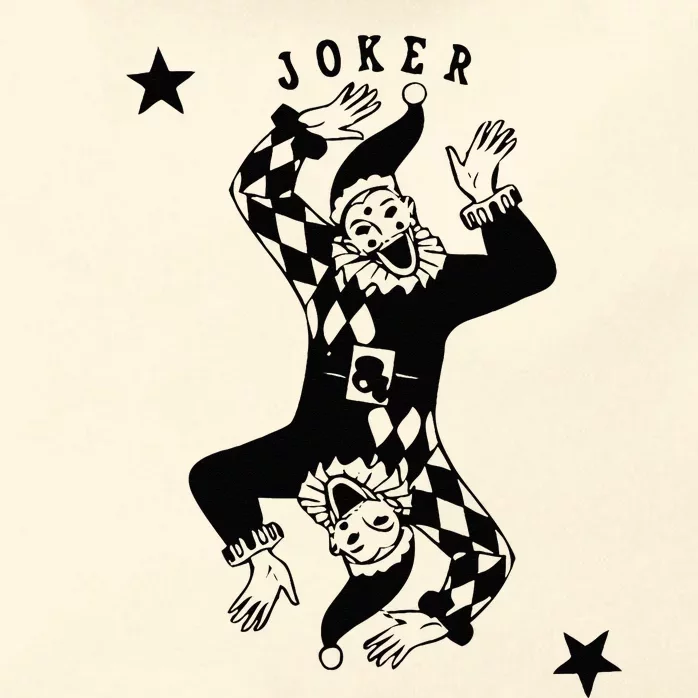 Joker Jester Clown Card Poker Playing Wild Card Gift Zip Tote Bag