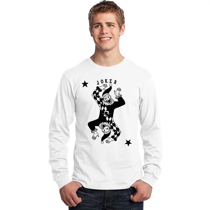 Joker Jester Clown Card Poker Playing Wild Card Gift Tall Long Sleeve T-Shirt