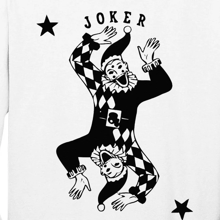 Joker Jester Clown Card Poker Playing Wild Card Gift Tall Long Sleeve T-Shirt