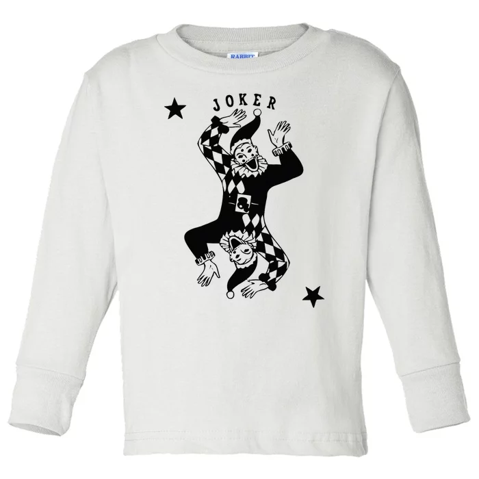 Joker Jester Clown Card Poker Playing Wild Card Gift Toddler Long Sleeve Shirt