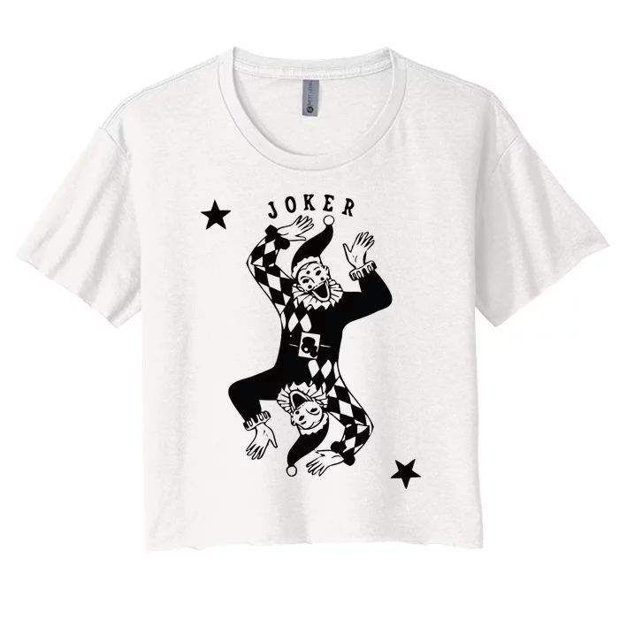 Joker Jester Clown Card Poker Playing Wild Card Gift Women's Crop Top Tee