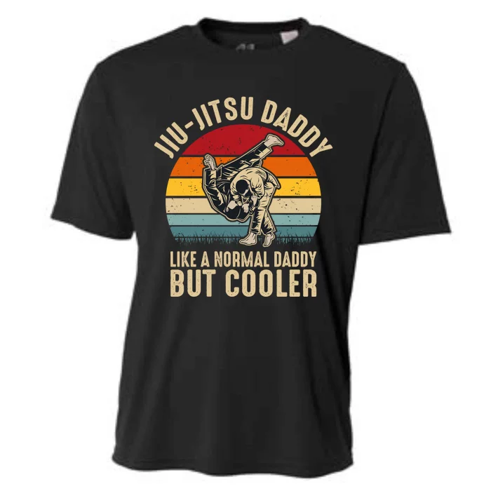 Jiu Jitsu Daddy Like A Normal Daddy But Cooler Funny Dad Gifts Retro Plus Size Cooling Performance Crew T-Shirt