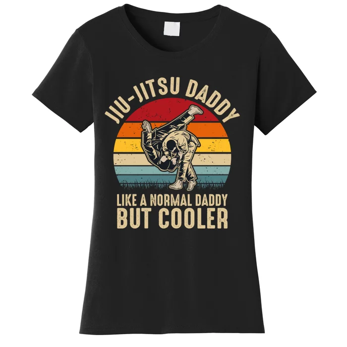 Jiu Jitsu Daddy Like A Normal Daddy But Cooler Funny Dad Gifts Retro Plus Size Women's T-Shirt