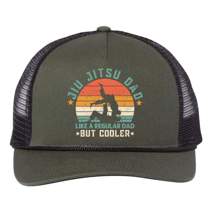 Jiu Jitsu Dad Like A Regular Dad But Cooler Retro Rope Trucker Hat Cap