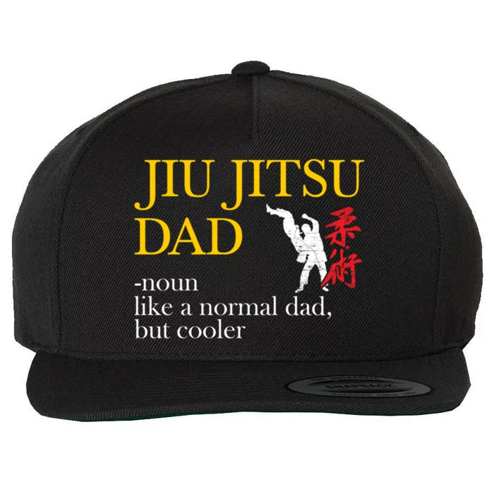 Jiu Jitsu Dad Noun Like A Normal Dad But Cooler Bbj Mma Great Gift Wool Snapback Cap