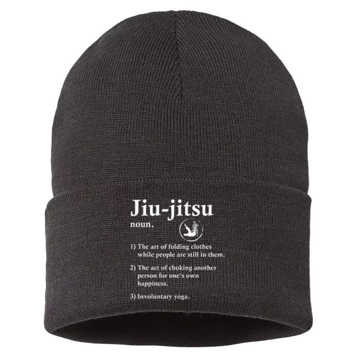 Jiu Jitsu Definition Funny Bjj Sustainable Knit Beanie