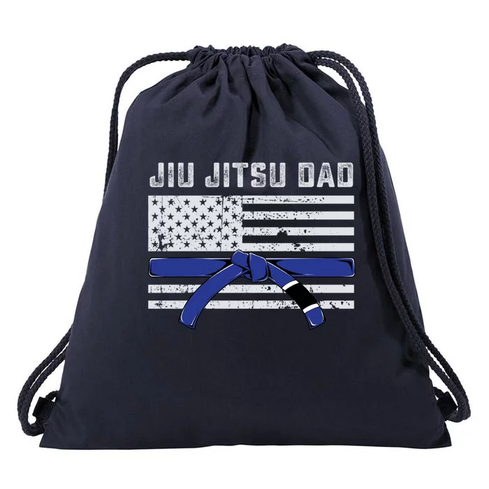 Jiu Jitsu Dad Blue Belt Police Lives Matter Thin Blue Line Great Gift Drawstring Bag