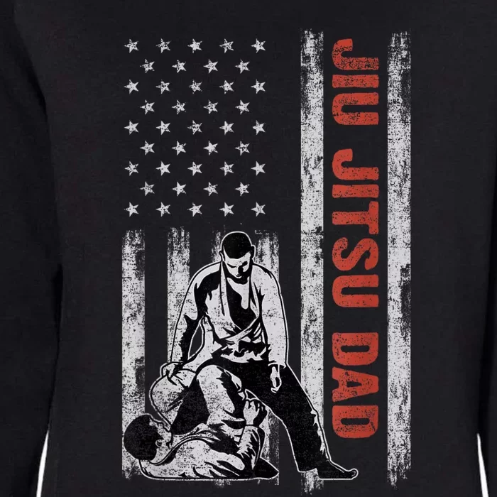 Jiu Jitsu Dad American Flag Fathers Day 4th Of July Gift Womens California Wash Sweatshirt