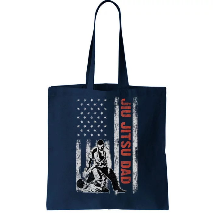 Jiu Jitsu Dad American Flag Fathers Day 4th Of July Gift Tote Bag