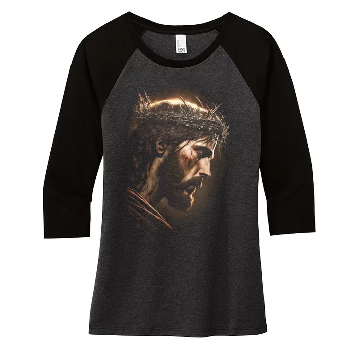 Jesus Women's Tri-Blend 3/4-Sleeve Raglan Shirt