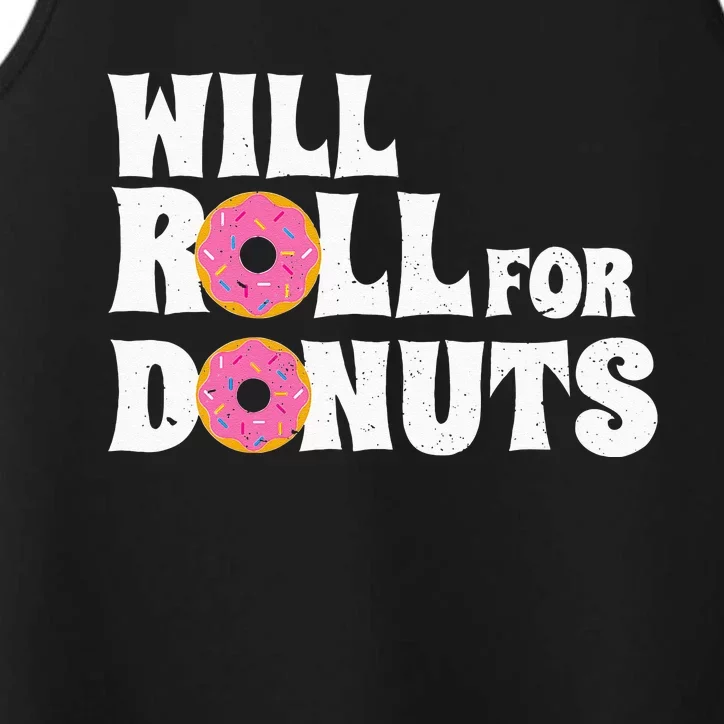 Jiu Jitsu Funny Will Roll For Donuts BJJ Performance Tank