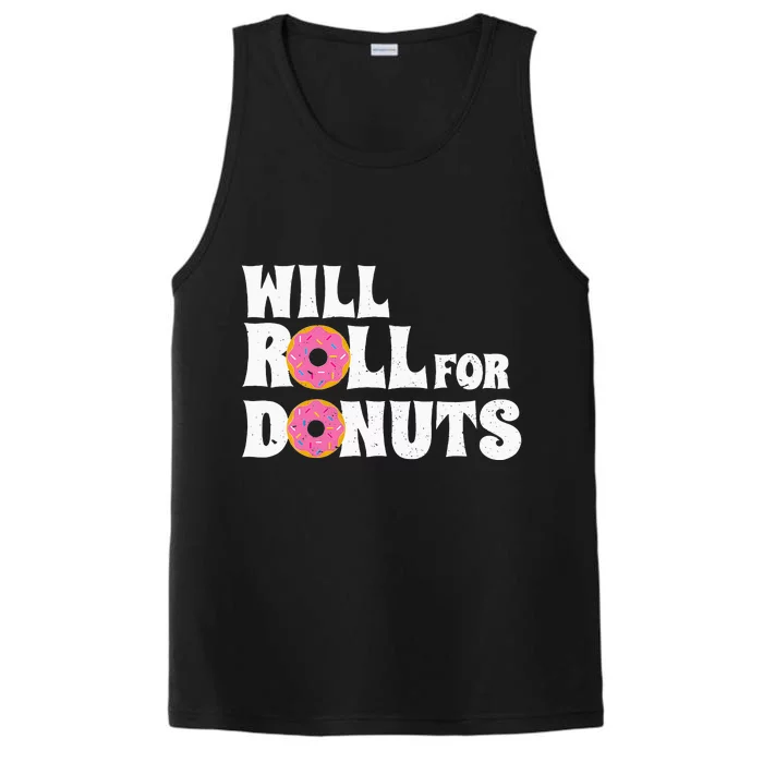 Jiu Jitsu Funny Will Roll For Donuts BJJ Performance Tank