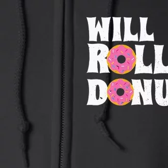 Jiu Jitsu Funny Will Roll For Donuts BJJ Full Zip Hoodie