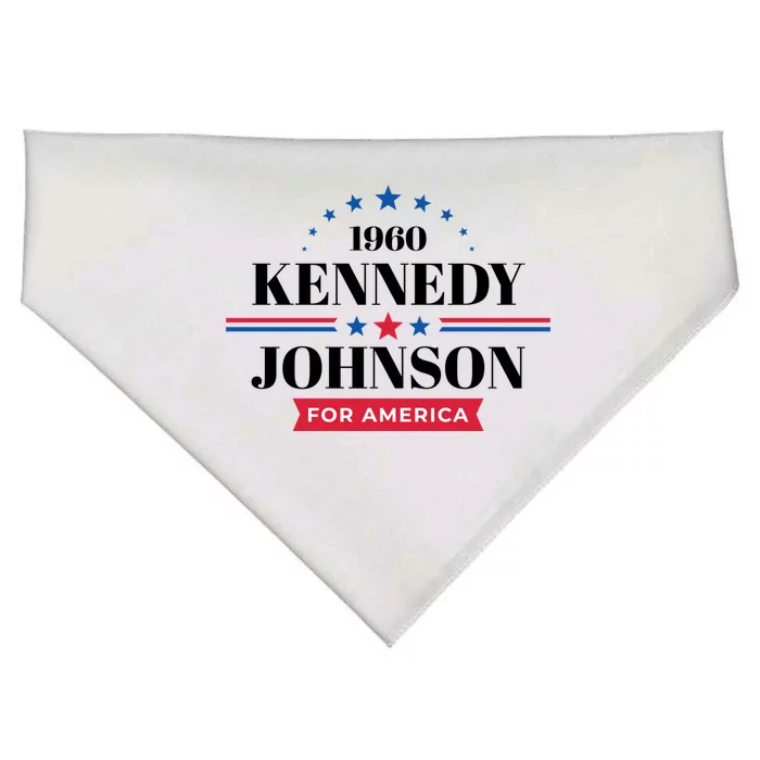 Jfk John F Kennedy Johnson Campaign Funny Gift USA-Made Doggie Bandana