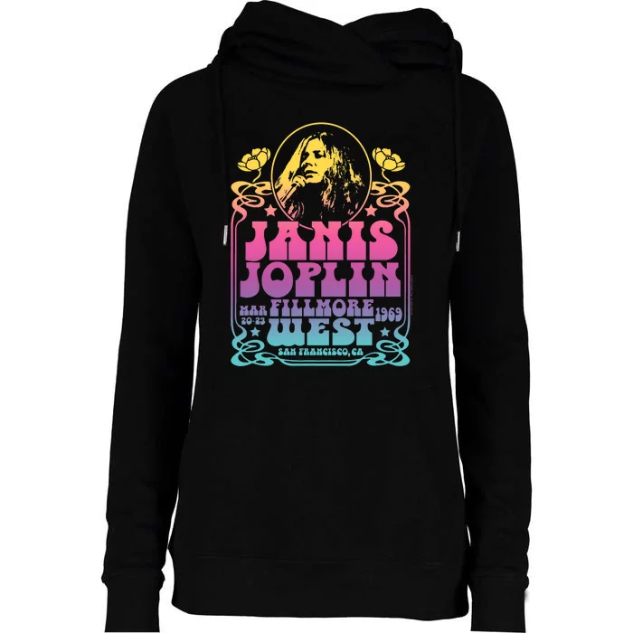 Janis_ Joplin Fillmore West Womens Funnel Neck Pullover Hood