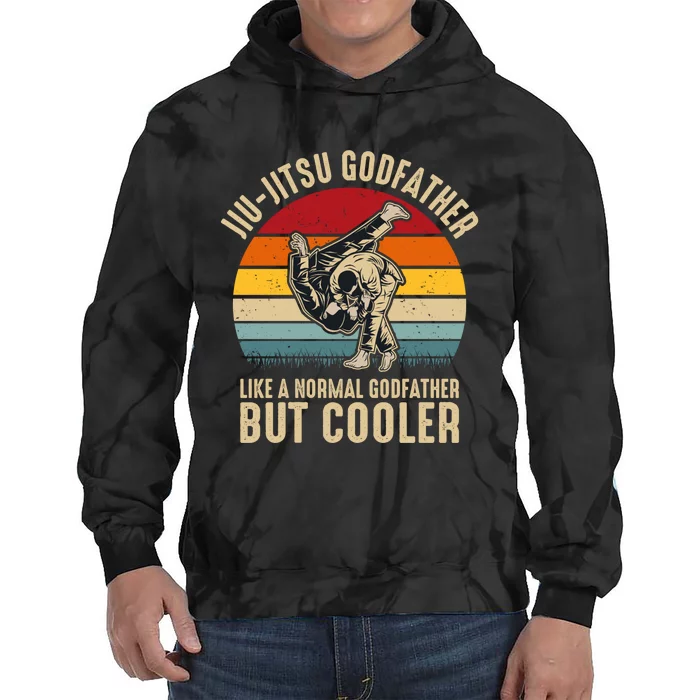 Jiu Jitsu Godfather Like A Normal Dad But Cooler Funny Dad Gifts Retro Plus Size Tie Dye Hoodie