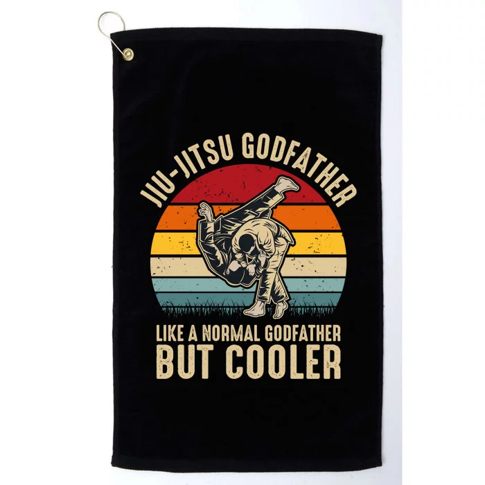 Jiu Jitsu Godfather Like A Normal Dad But Cooler Funny Dad Gifts Retro Plus Size Platinum Collection Golf Towel