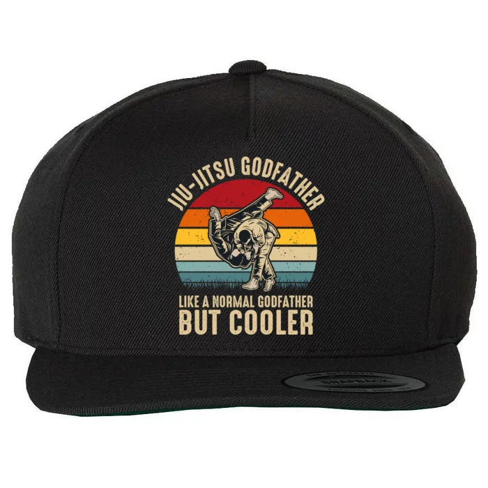 Jiu Jitsu Godfather Like A Normal Dad But Cooler Funny Dad Gifts Retro Plus Size Wool Snapback Cap