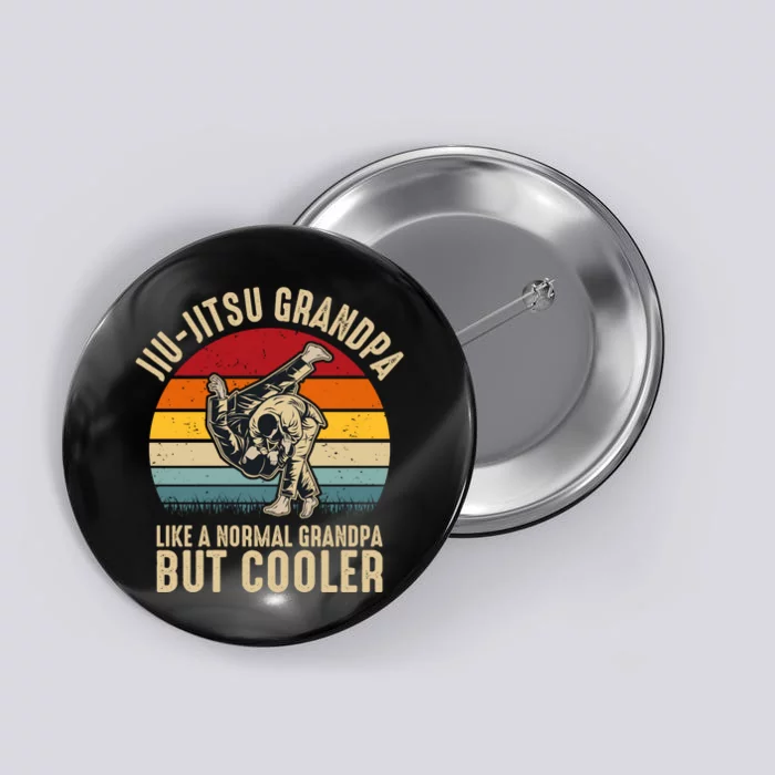 Jiu Jitsu Grandpa Like A Normal But Cooler Funny Dad Gifts Retro Plus Size Button