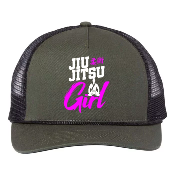 Jiu Jitsu Girl Brazilian Martial Arts Women Gift Retro Rope Trucker Hat Cap