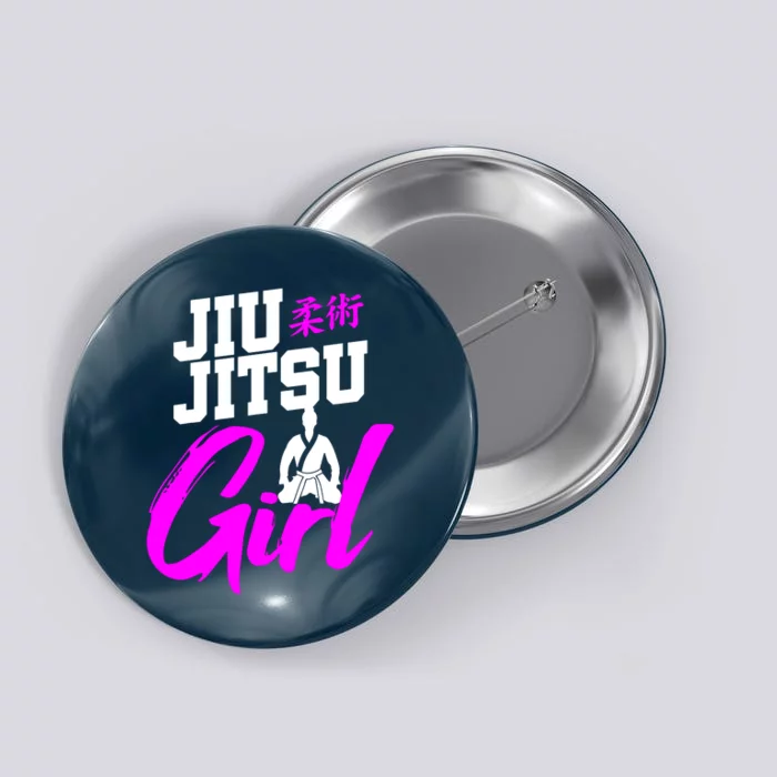 Jiu Jitsu Girl Brazilian Martial Arts Women Gift Button