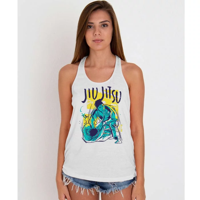 Jiu Jitsu Grunge Women's Knotted Racerback Tank