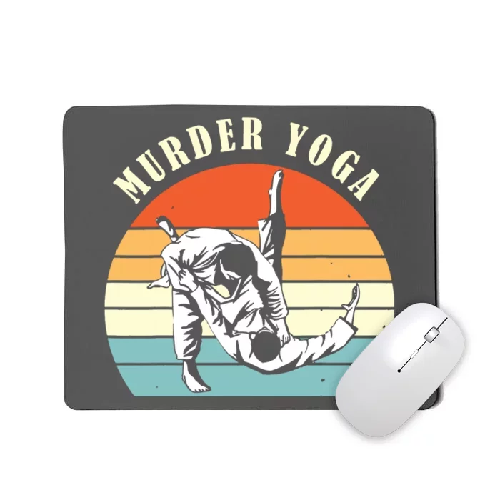 Jiu Jitsu Gift Murder Yoga Vintage Retro BJJ Martial Art Mousepad