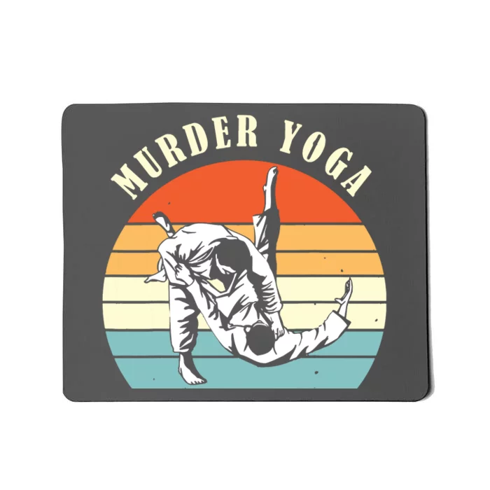 Jiu Jitsu Gift Murder Yoga Vintage Retro BJJ Martial Art Mousepad