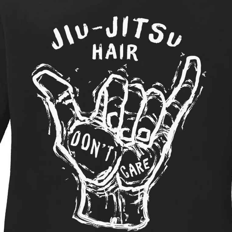 Jiu Jitsu Hair Don't Care Cool Combat BJJ MMA Ladies Long Sleeve Shirt