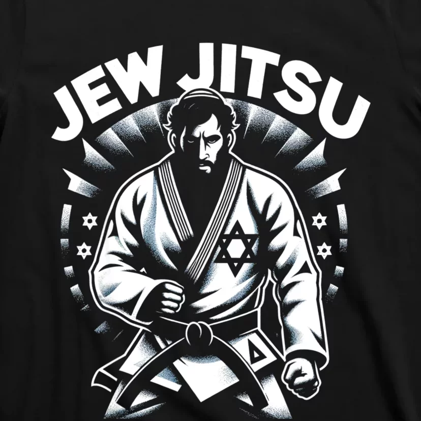 Jew Jitsu Israeli Man Jiu Jitsu Fighter Funny Jewish T-Shirt