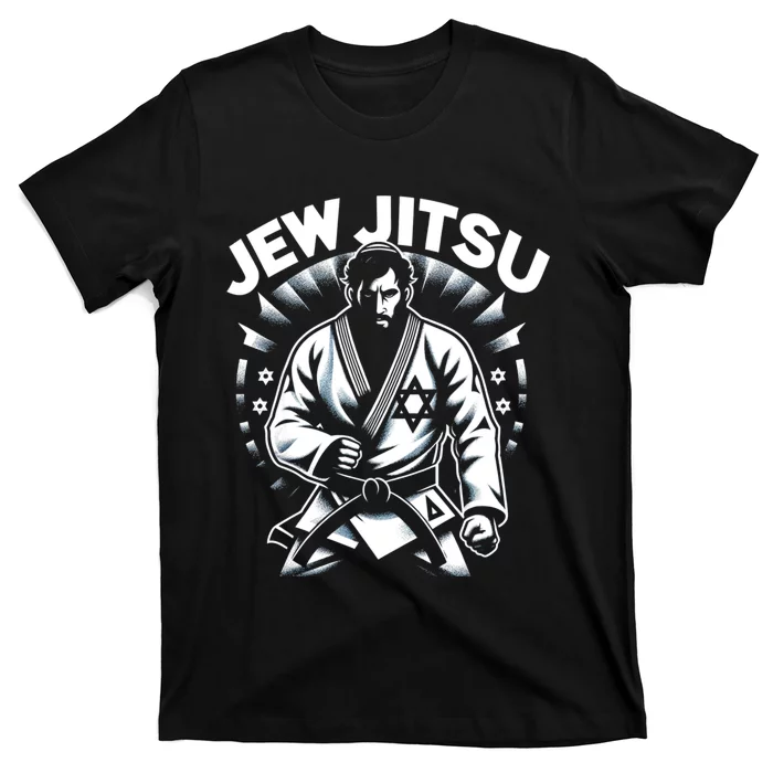 Jew Jitsu Israeli Man Jiu Jitsu Fighter Funny Jewish T-Shirt