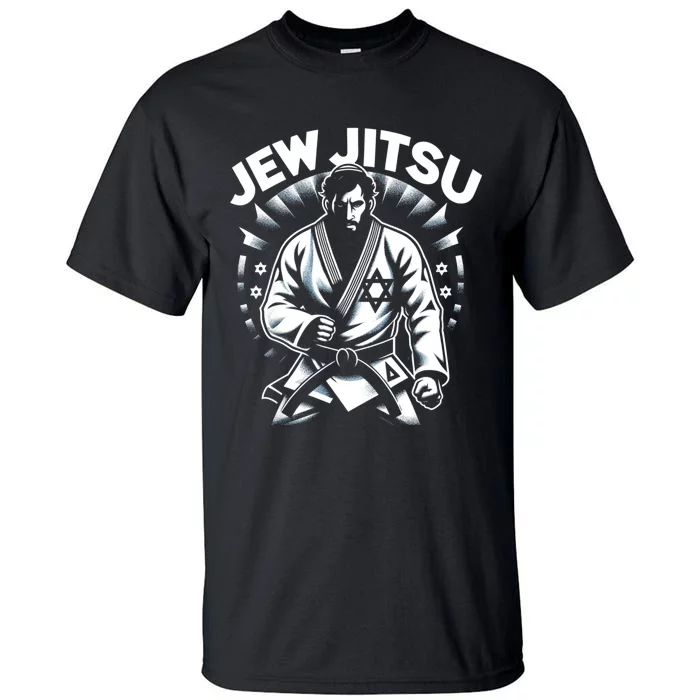 Jew Jitsu Israeli Man Jiu Jitsu Fighter Funny Jewish Tall T-Shirt