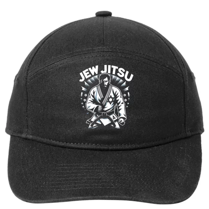 Jew Jitsu Israeli Man Jiu Jitsu Fighter Funny Jewish 7-Panel Snapback Hat