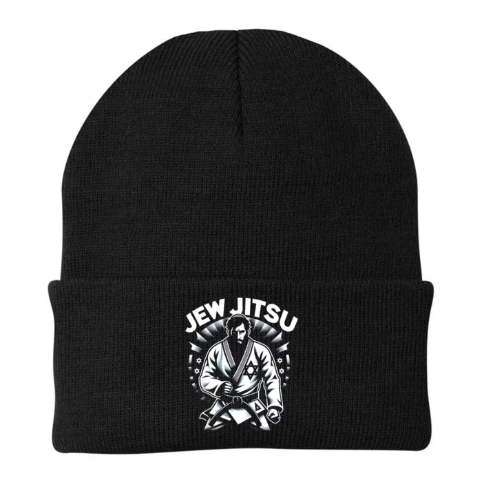 Jew Jitsu Israeli Man Jiu Jitsu Fighter Funny Jewish Knit Cap Winter Beanie