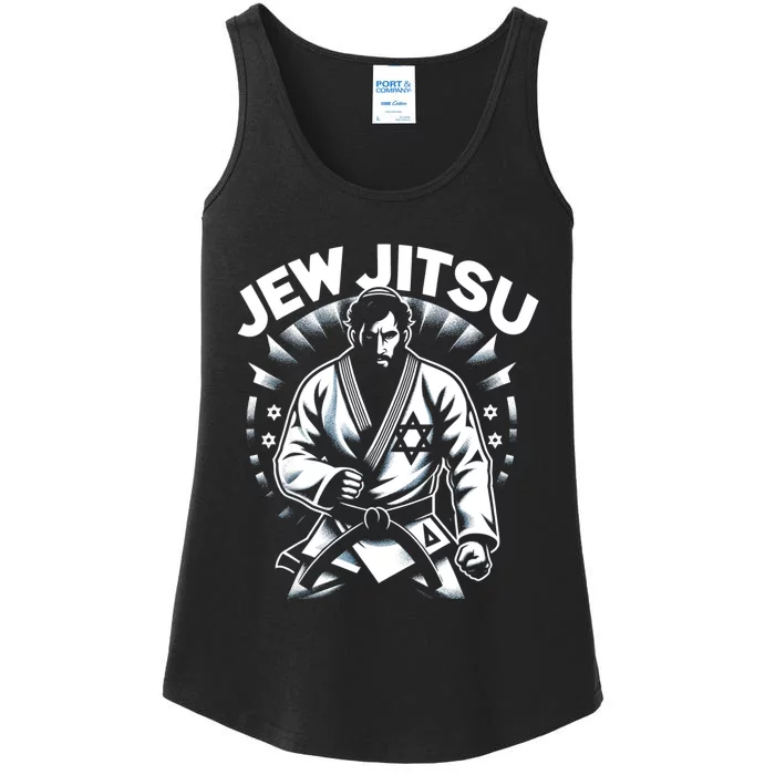 Jew Jitsu Israeli Man Jiu Jitsu Fighter Funny Jewish Ladies Essential Tank