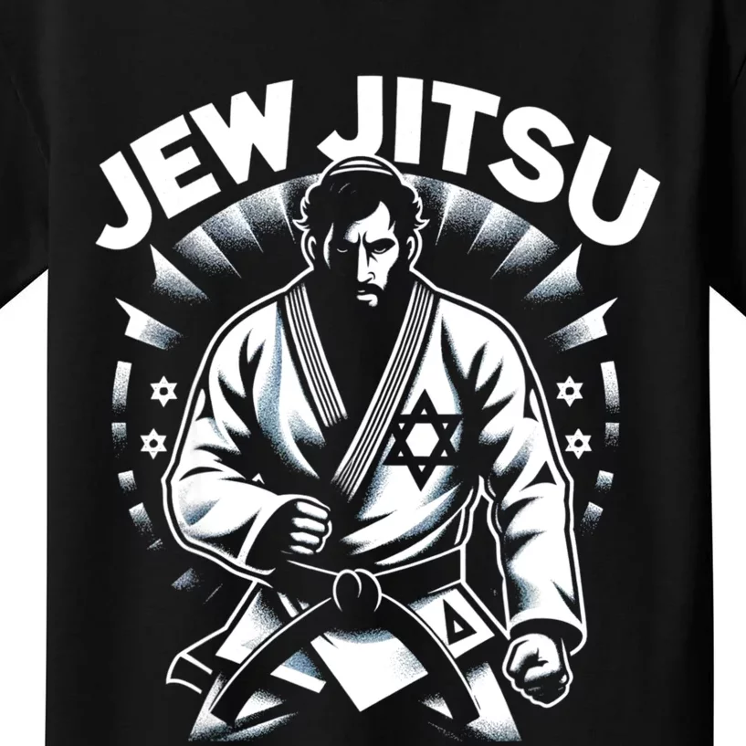 Jew Jitsu Israeli Man Jiu Jitsu Fighter Funny Jewish Kids T-Shirt