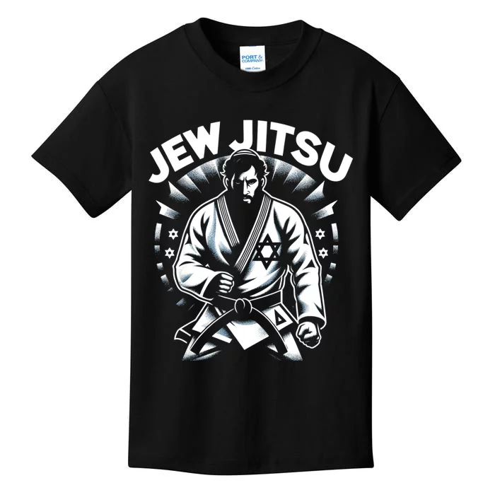 Jew Jitsu Israeli Man Jiu Jitsu Fighter Funny Jewish Kids T-Shirt