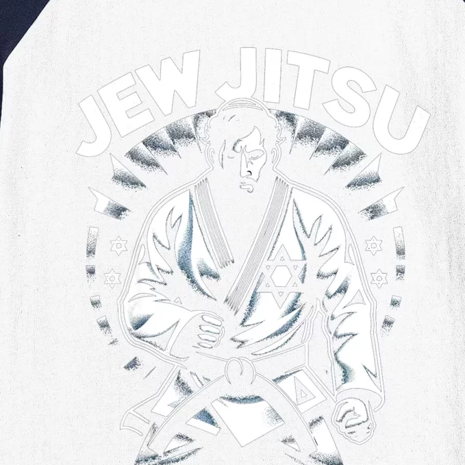 Jew Jitsu Israeli Man Jiu Jitsu Fighter Funny Jewish Baseball Sleeve Shirt