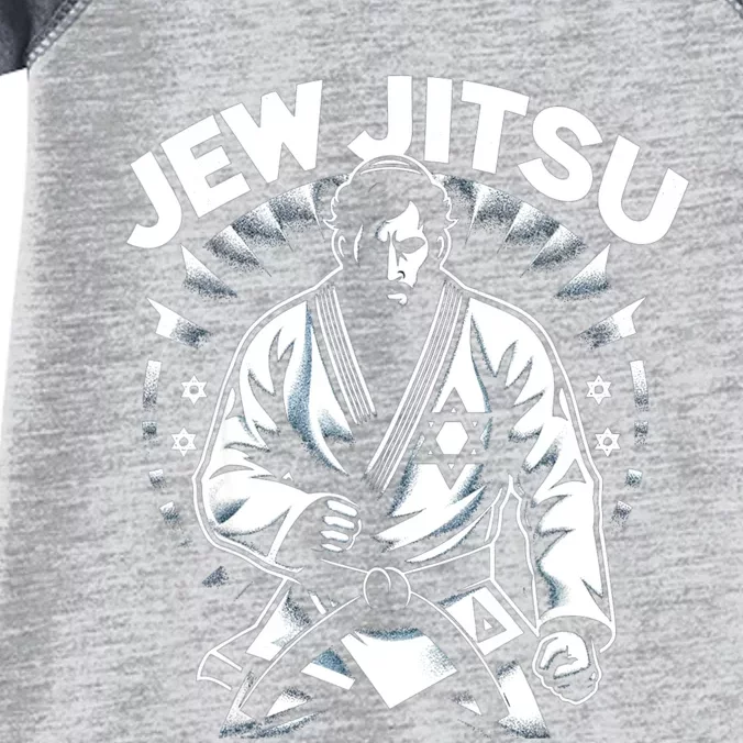 Jew Jitsu Israeli Man Jiu Jitsu Fighter Funny Jewish Infant Baby Jersey Bodysuit