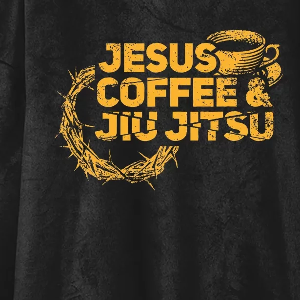 Jesus Jiu Jitsu & Coffee For Christian Martial Arts Fan Hooded Wearable Blanket