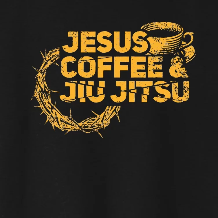 Jesus Jiu Jitsu & Coffee For Christian Martial Arts Fan Women's Crop Top Tee