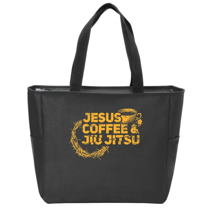 Jesus Jiu Jitsu & Coffee For Christian Martial Arts Fan Zip Tote Bag