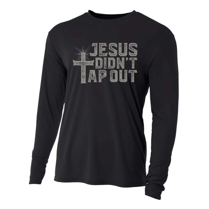 Jiu Jitsu Jesus Faith Christian Jesus DidnT Tap Out Cooling Performance Long Sleeve Crew