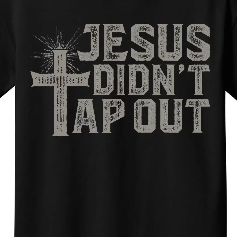 Jiu Jitsu Jesus Faith Christian Jesus DidnT Tap Out Kids T-Shirt