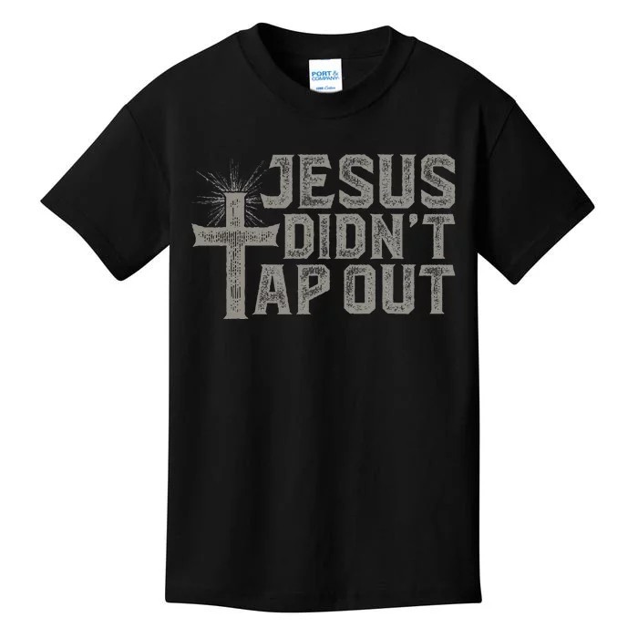 Jiu Jitsu Jesus Faith Christian Jesus DidnT Tap Out Kids T-Shirt