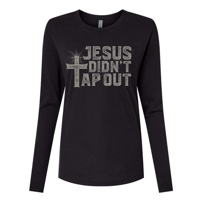 Jiu Jitsu Jesus Faith Christian Jesus DidnT Tap Out Womens Cotton Relaxed Long Sleeve T-Shirt