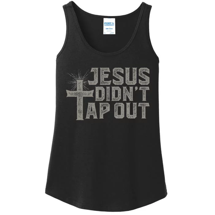 Jiu Jitsu Jesus Faith Christian Jesus DidnT Tap Out Ladies Essential Tank