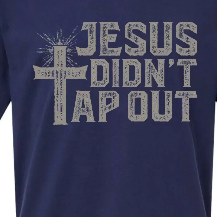 Jiu Jitsu Jesus Faith Christian Jesus DidnT Tap Out Sueded Cloud Jersey T-Shirt