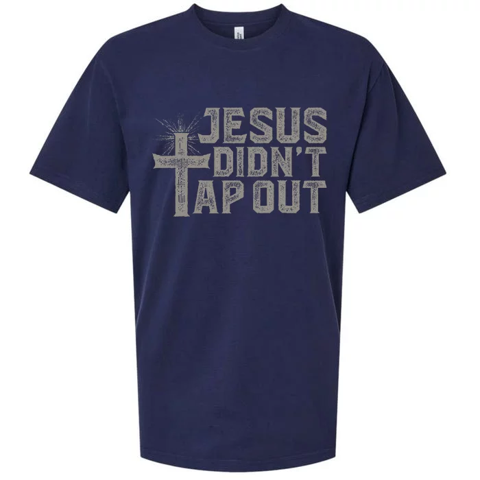 Jiu Jitsu Jesus Faith Christian Jesus DidnT Tap Out Sueded Cloud Jersey T-Shirt