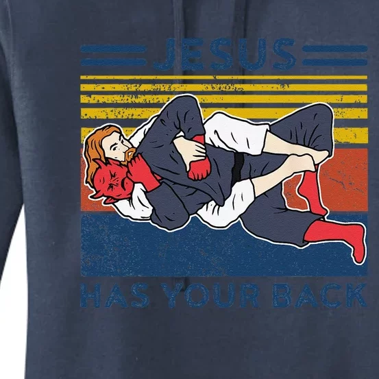 Jiu Jitsu Jesus Has Your Back BJJ MMA Jujitsu Women's Pullover Hoodie